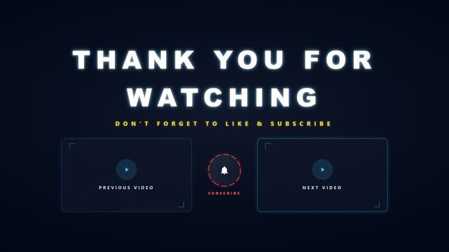 Glowing social media end screen with subscribe button