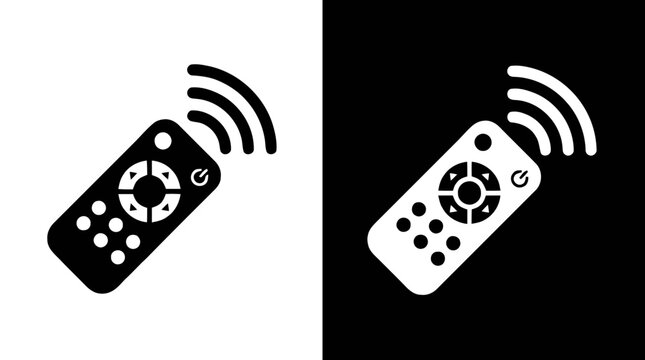 Vector illustration of remote control icon set, wireless signal transmitter device on a transparent background
