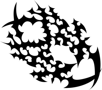 Spiky thorn claw cyber sigilism emblem vector element for modern Y2K streetwear logo design