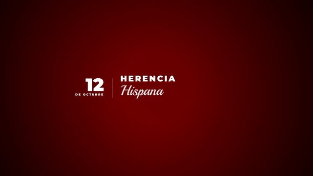 Seamless loop 12 de Octubre Herencia Hispana heritage month elegant typography
