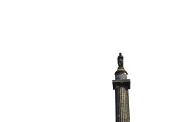 Fototapeta premium Historical stone column monument isolated on a white background