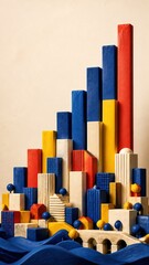 Fototapeta premium Economic output builds a modern skyline
