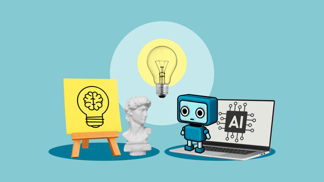 AI assisted creativity for idea generation, creative thinking, content creation and innovation through human artificial intelligence collaboration and digital creative workflows