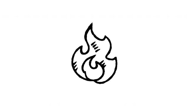 Animated doodle icon of a burning gas flame representing natural gas energy and fuel combustion.