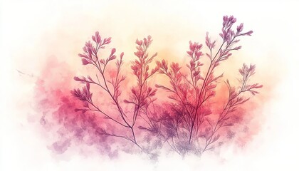 Obraz premium Abstract Floral Background With Watercolor Hosta Leaf Plant Artistic Textured Gradient Illustration.