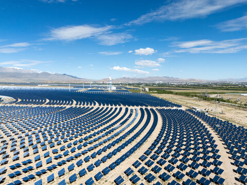 tower type solar thermal power station mirror array field