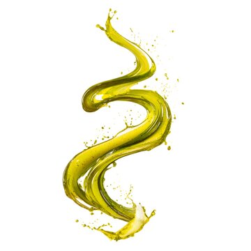 olive oil splash spiral flow isolated on white background jpg