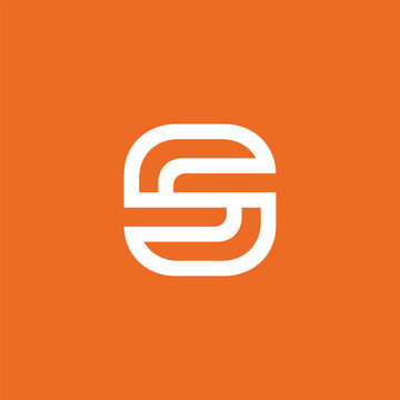 Minimalist letter S logo concept featuring clean lines and a modern orange and white color palette