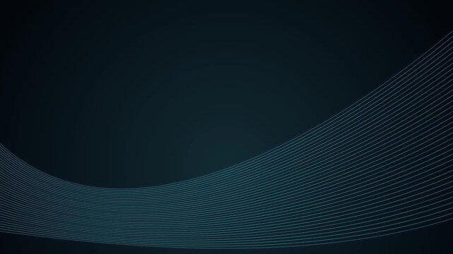 Smooth, flowing motion graphic featuring parallel abstract lines moving across a dark teal background. Ideal for tech backgrounds or modern presentations.