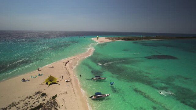 Aerial view of Los Roques archipelago, Venezuela.