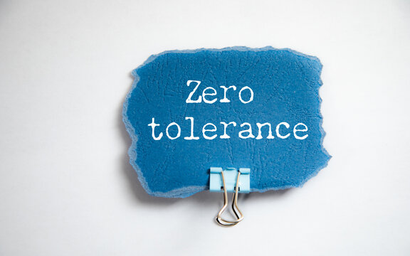 Zero tolerance text on paper