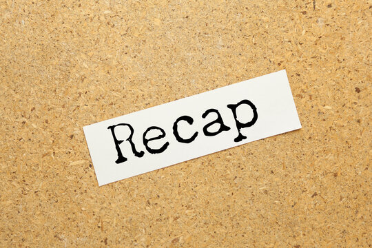 word recap on beautiful white background