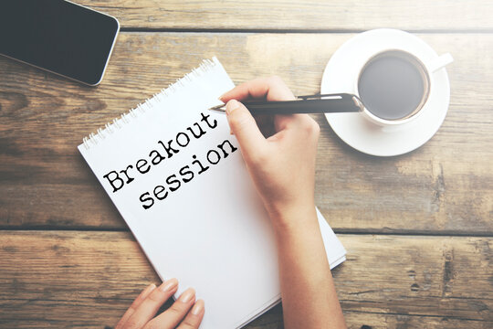 Breakout session idea written on a sticky note