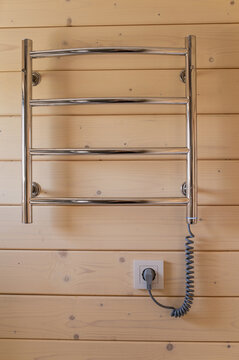 Bathroom heating and towel drying with modern electric heated towel rail designed for home comfort and energy efficiency
