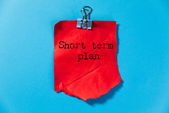 Short term plan text on paper