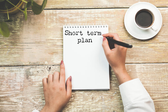 Short term plan text on paper
