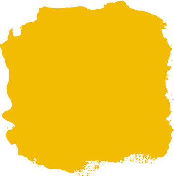 Yellow paint brush stroke vector, textured mustard gold acrylic smear, artistic grunge ink blotch for graphic design and social media backgrounds