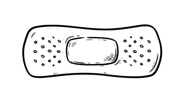 First Aid Medical Patch Doodle Clipart