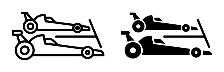 Fototapeta premium Formula 1 Racing Cars, Speed and Competition Icons, Vector Graphics for Motorsport and Sport Themes