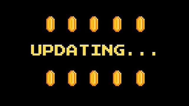 Retro video game style 'UPDATING..