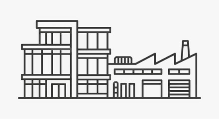 Obraz premium Architectural growth combining office building with upward trend graph