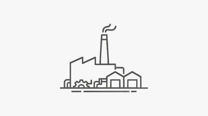 Fototapeta premium Industrial factory complex with smokestack emitting smoke for business and manufacturing concep