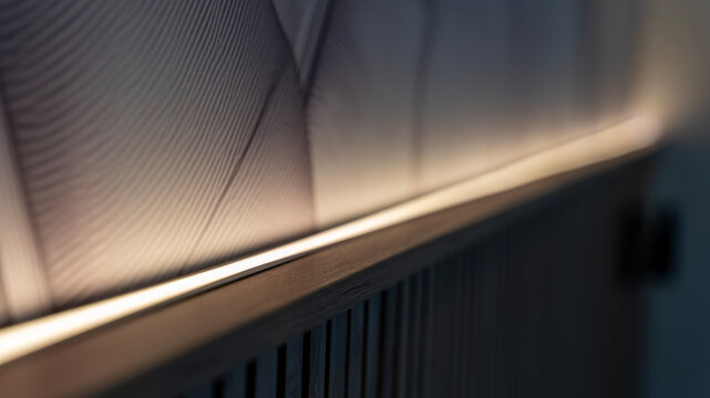 Modern Radiator Heating System With Warm Ambient Light Indoors