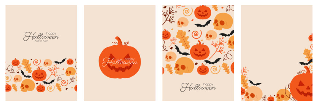 Happy Halloween card set.