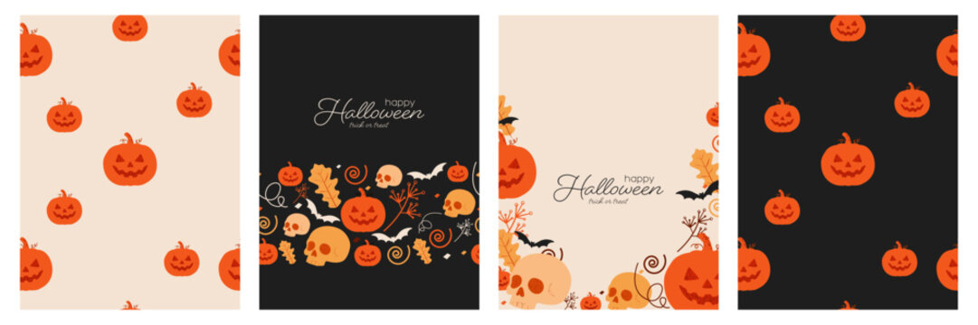 Happy Halloween card set.