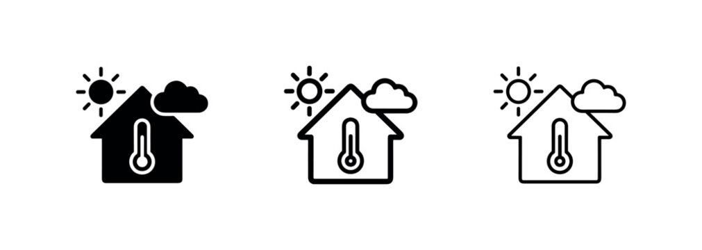 Smart climate control and home temperature management concept with weather icons