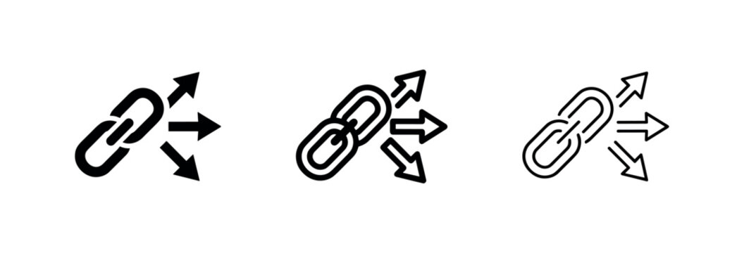 External Link and Backlink Sharing Icon Set for SEO and Referrals