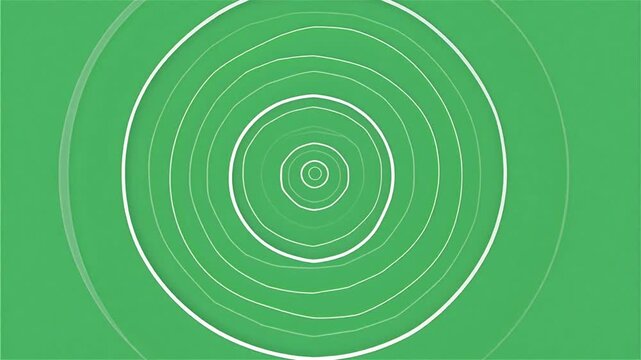 Concentric Ripple Rings Expanding on Green Screen Vector Animation 5 Seconds Video