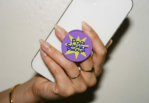 Phone Pop Socket Mockup