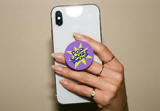 Phone Pop Socket Mockup