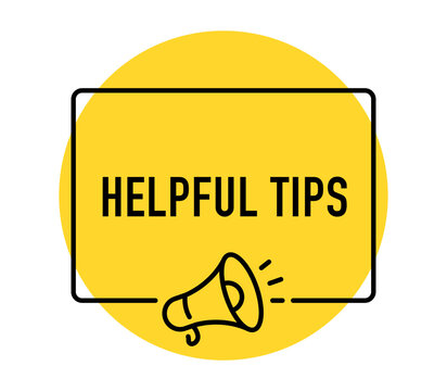 Helpful Tips banner, useful advice, practical guidance, expert tips, recommendations, information, marketing, megaphone, vector illustration