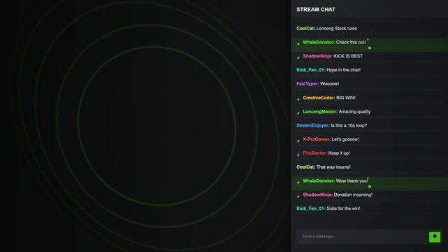 Animated Live Stream Chat Overlay User Interface