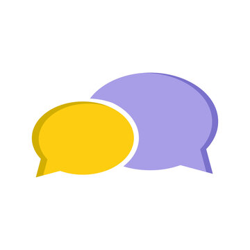 Chat Bubble Conversation Icon With Overlapping Speech Balloons For Messaging Communication And Social Media