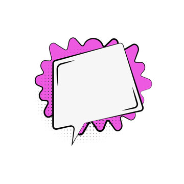 Creative Blank Speech Card Icon With Pink Burst Frame For Message Announcement Label And Communication