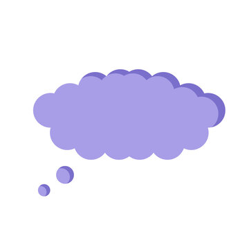 Purple Thought Bubble Icon With Dots For Ideas Thinking Imagination Concept And Communication