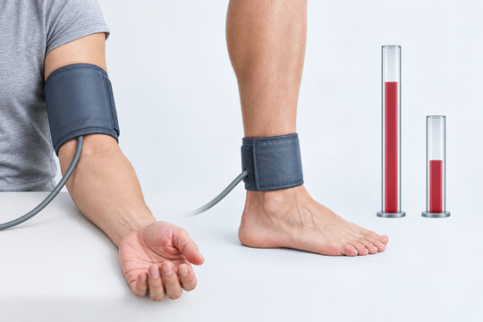 Ankle Brachial Pressure Comparison Medical Illustration