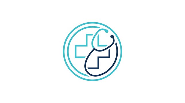Healthcare logo featuring a medical cross with a clock symbol, representing timely care, emergency services, healthcare availability, and medical support.