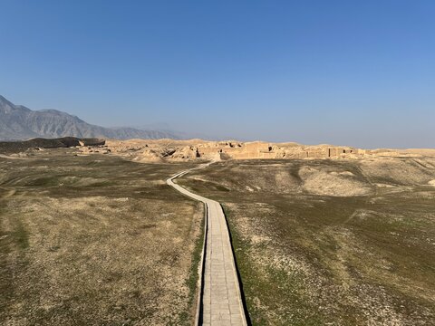 Parthian Fortresses of Nisa ancient mudbrick ruins near Ashgabat, Turkmenistan