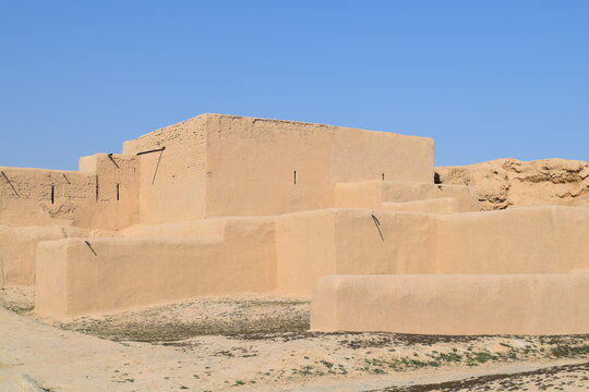 Parthian Fortresses of Nisa ancient mudbrick ruins near Ashgabat, Turkmenistan