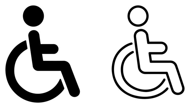 wheelchair accessibility and mobility icon set