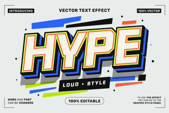 Editable Hype Bold Text Effect for Poster Branding Apparel and Advertising Design