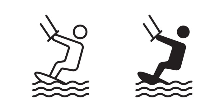 Kitesurf sign icon