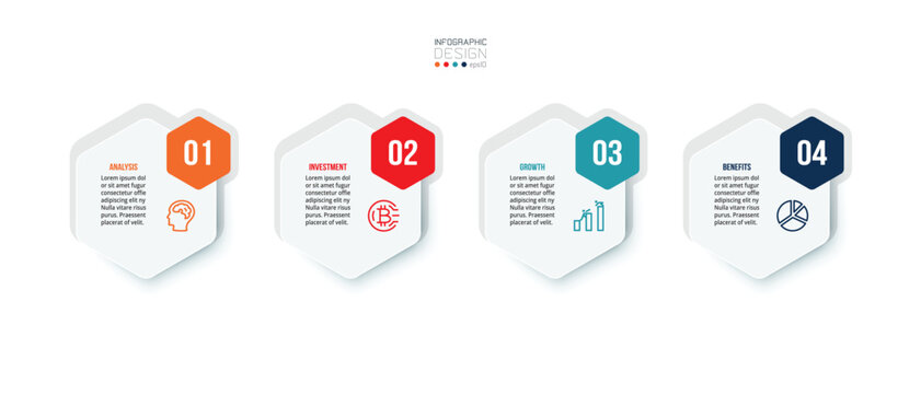 Template with step business infographic or option design.