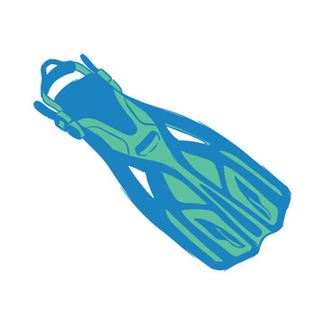 Vector illustration of a scuba diving fin flipper for swimming and snorkeling gear