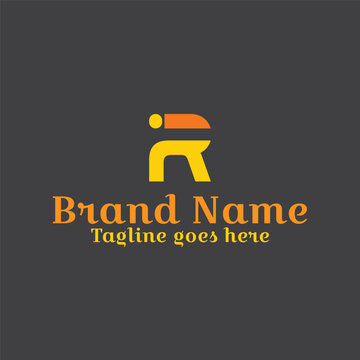 R letter Logo. CMYK color mode. Editable color. free font used, Easy to download.