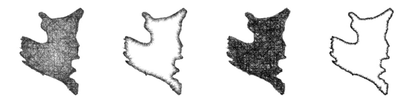 Monochrome sketch Ulcinj (Montenegro) outline map design set
